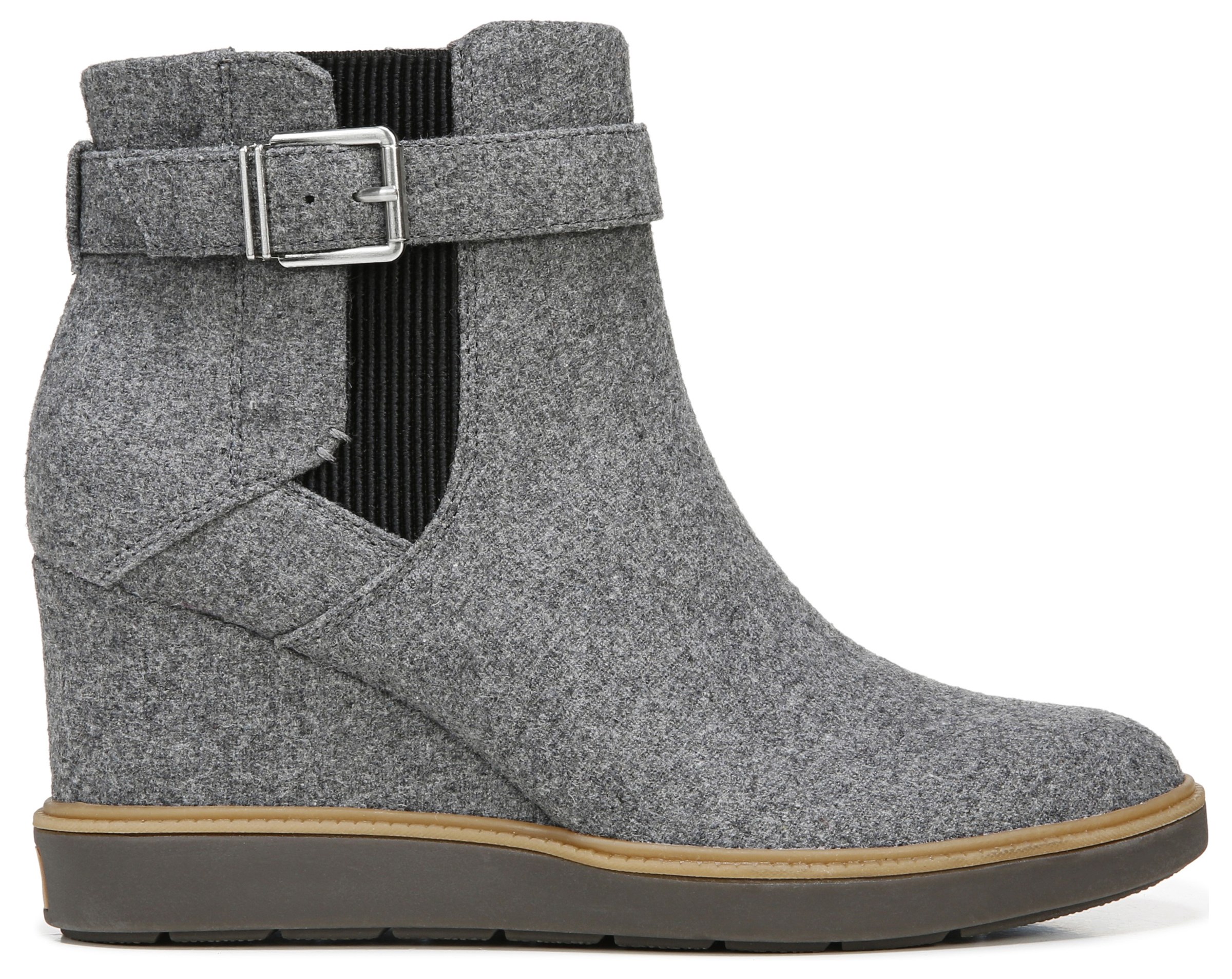 dr scholl's darcy wedge bootie grey