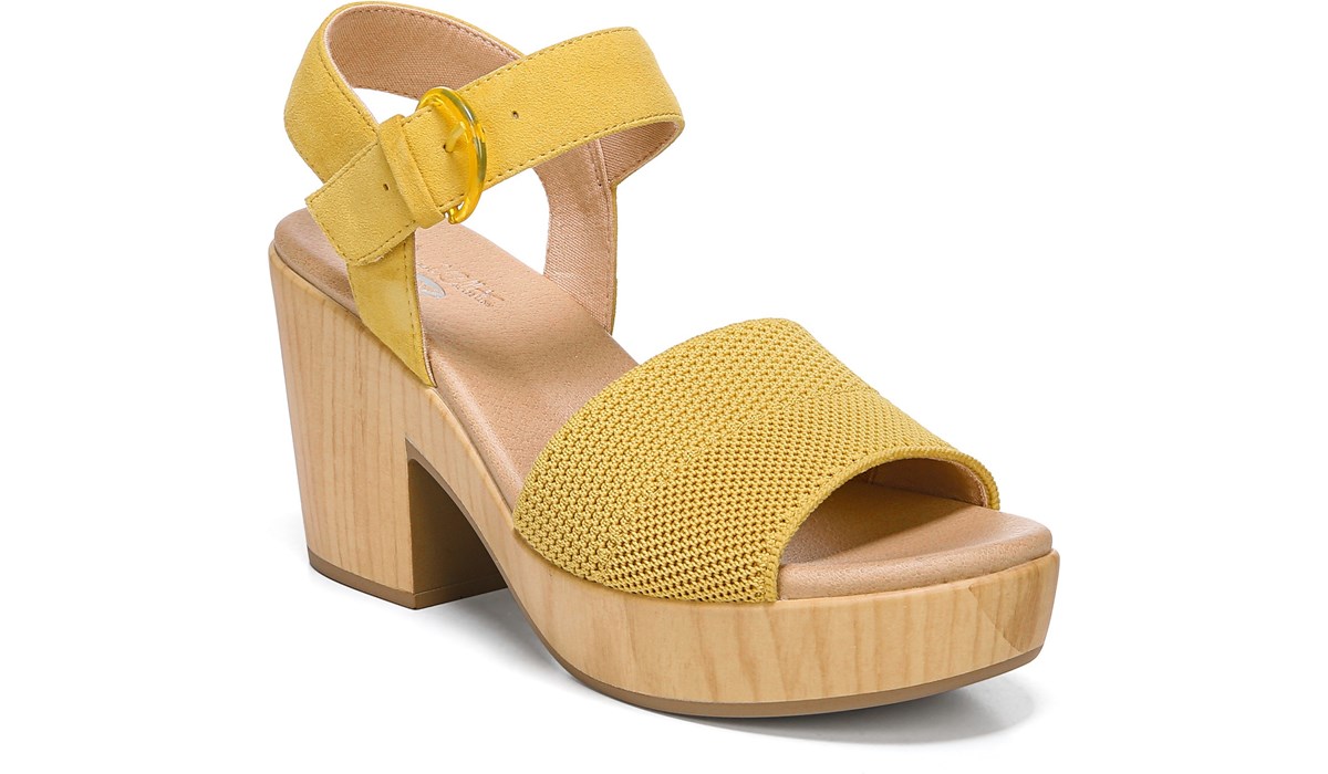 dr scholl's lemon block heel sandal