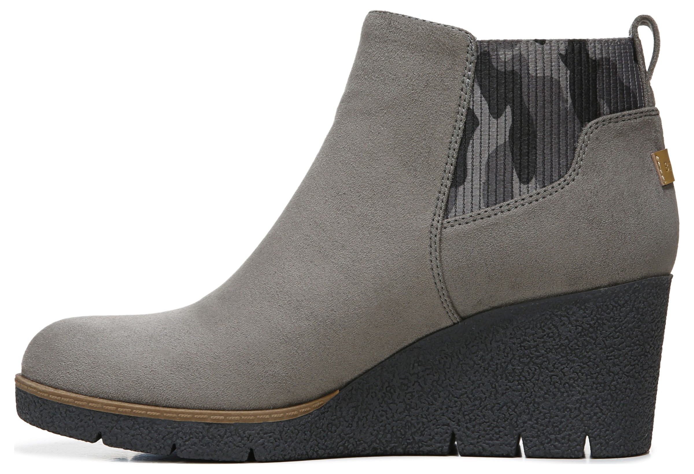 womens gray wedge boots