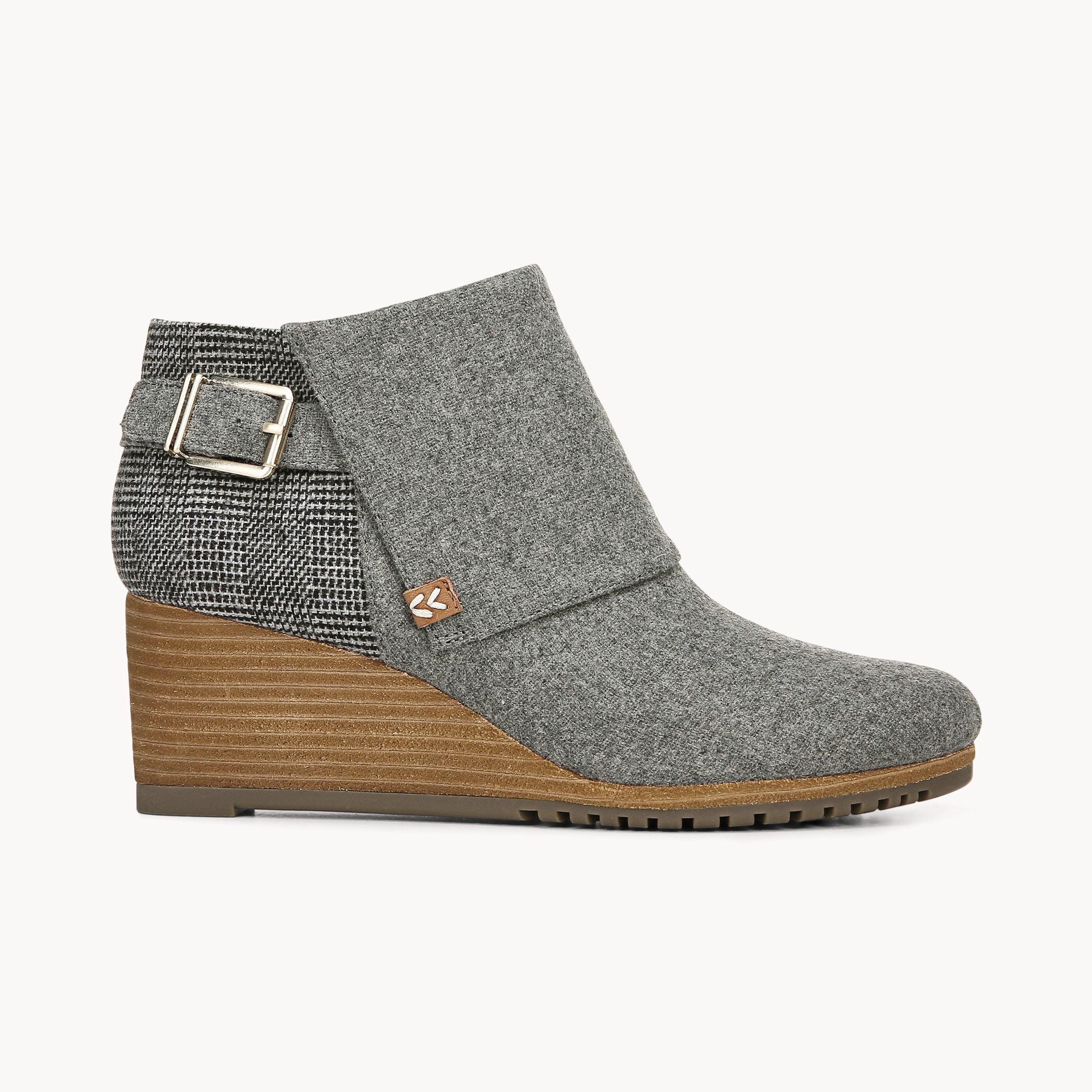 dr scholl's create wedge bootie gray