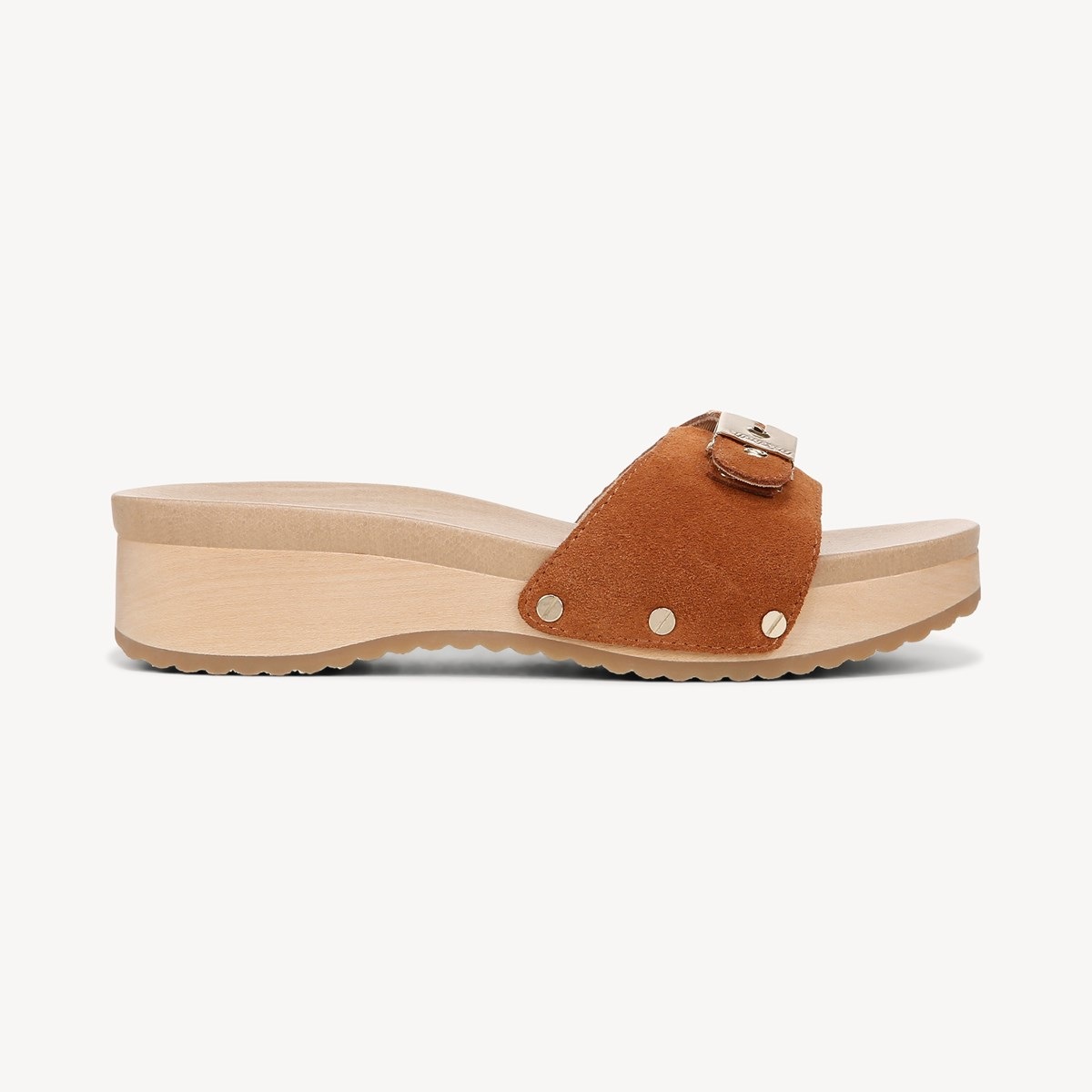 Dr. Scholl's Honey Brown Leather Slip-on Slides Adj. Strap hotsell Retro Sandals