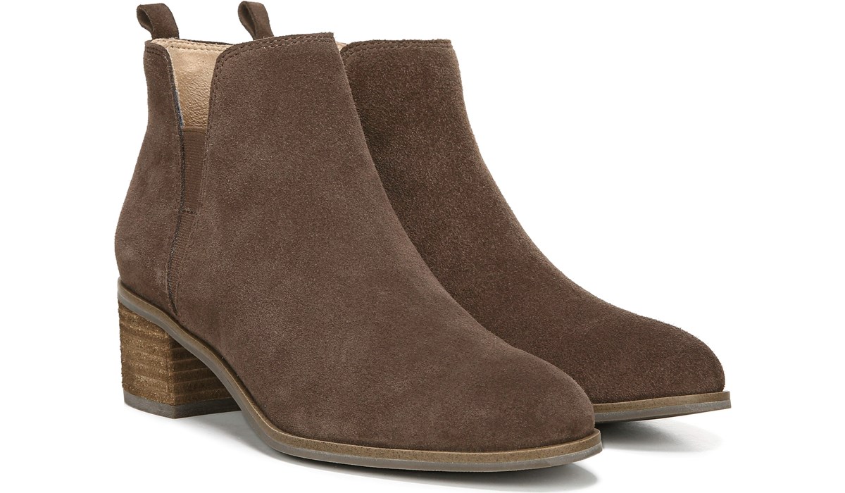 chocolate suede booties